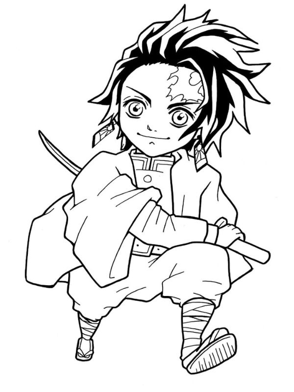 tranh tô màu tanjiro 17