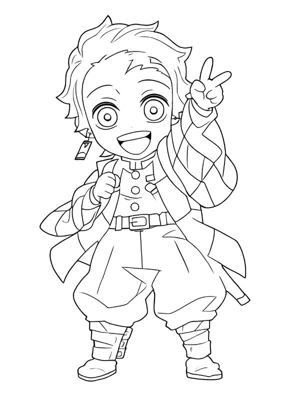 tranh tô màu tanjiro 18