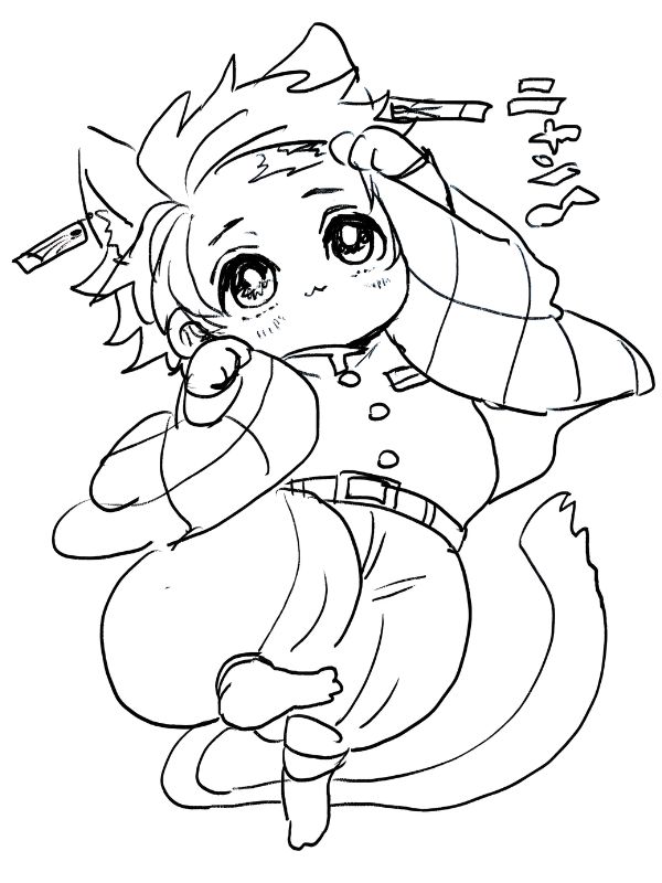 tranh tô màu tanjiro 2