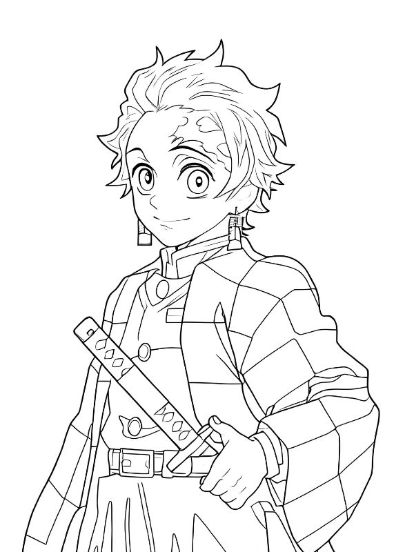 tranh tô màu tanjiro 21