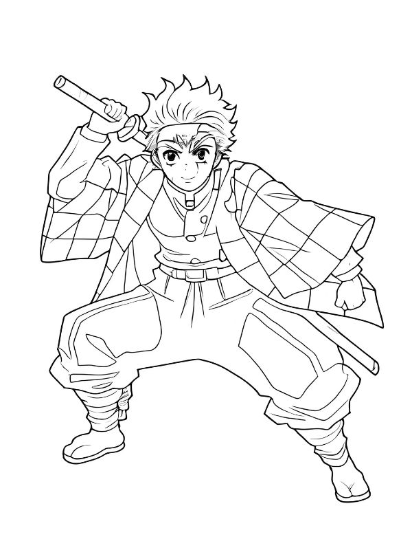 tranh tô màu tanjiro 22