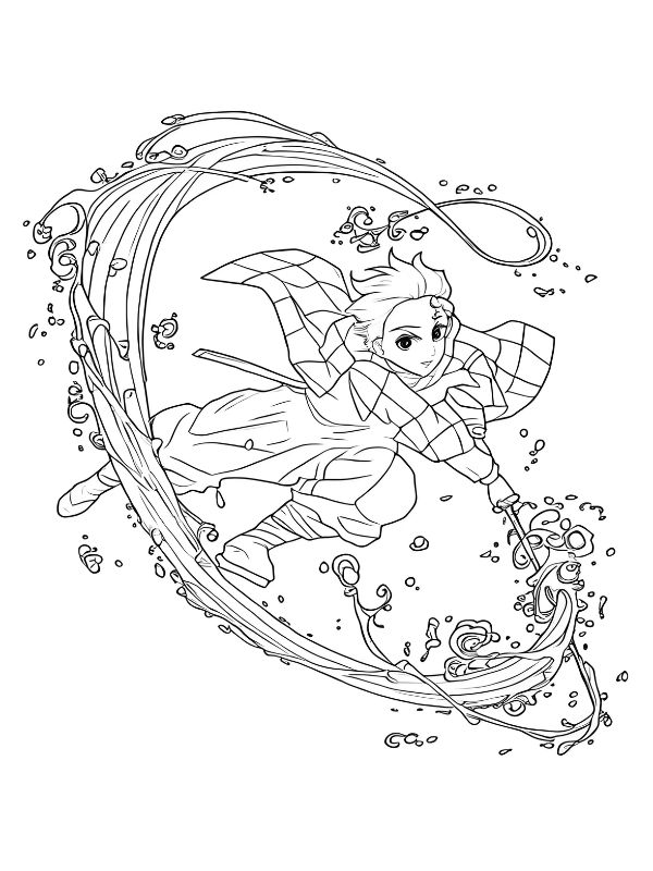 tranh tô màu tanjiro 23