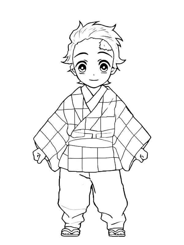 tranh tô màu tanjiro 25