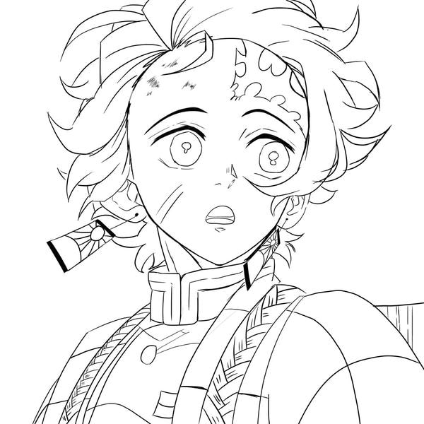 tranh tô màu tanjiro 32