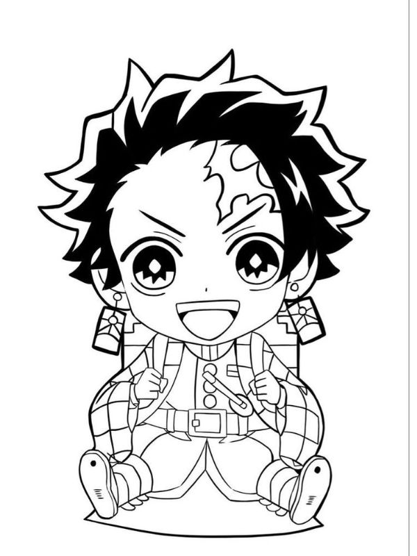 tranh tô màu tanjiro 6