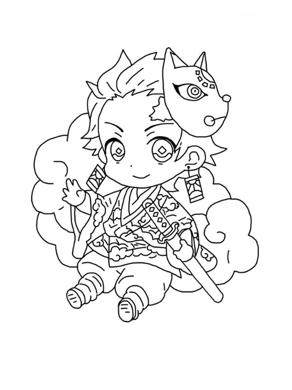 tranh tô màu tanjiro 8