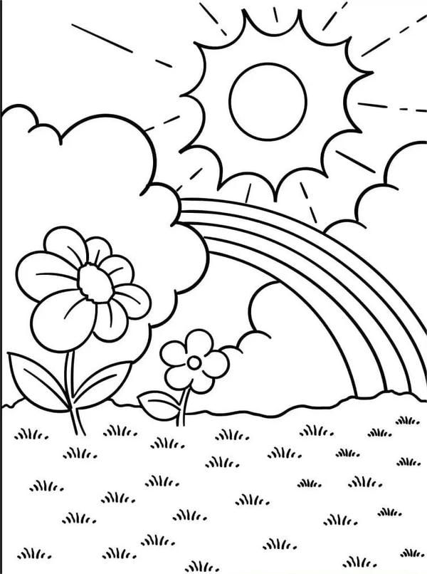 tranh tô màu vườn hoa 13