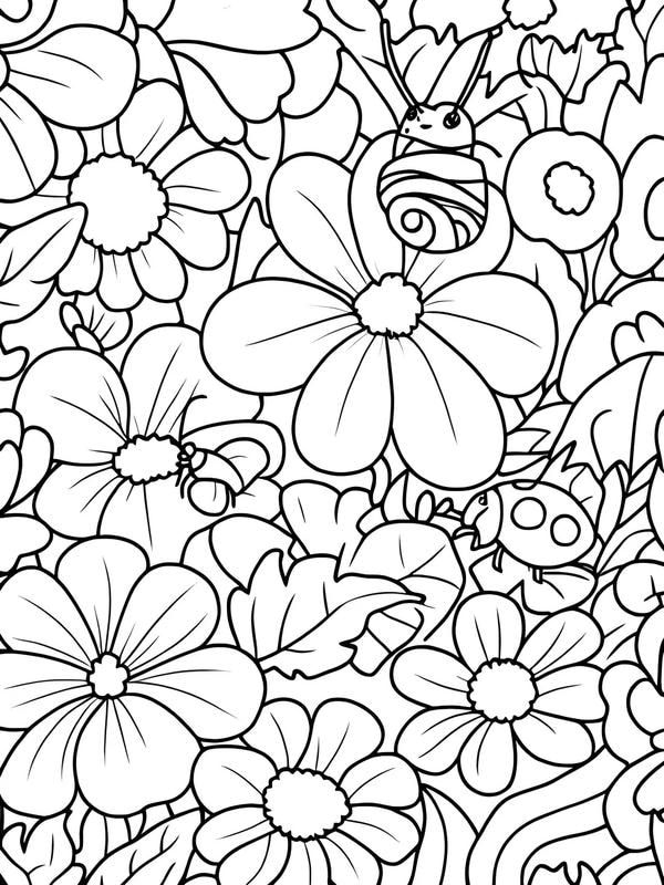 tranh tô màu vườn hoa 15