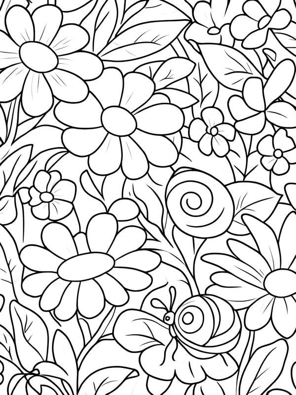 tranh tô màu vườn hoa 16