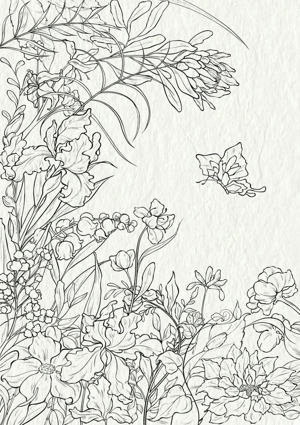 tranh tô màu vườn hoa 18
