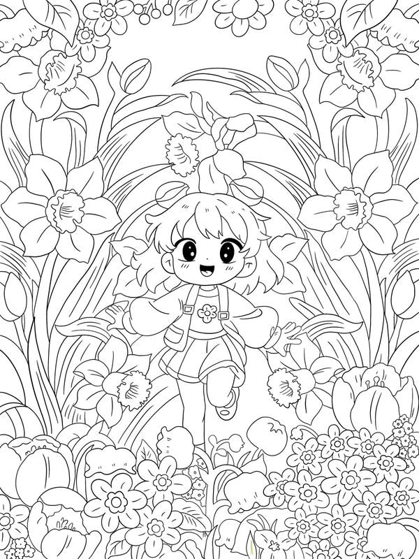 tranh tô màu vườn hoa 19