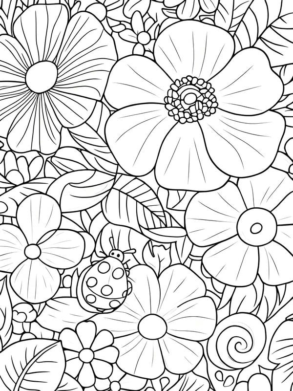 tranh tô màu vườn hoa 20