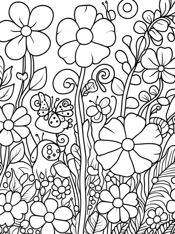 tranh tô màu vườn hoa 25