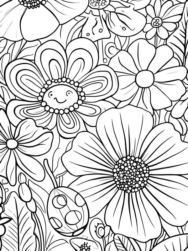 tranh tô màu vườn hoa 26