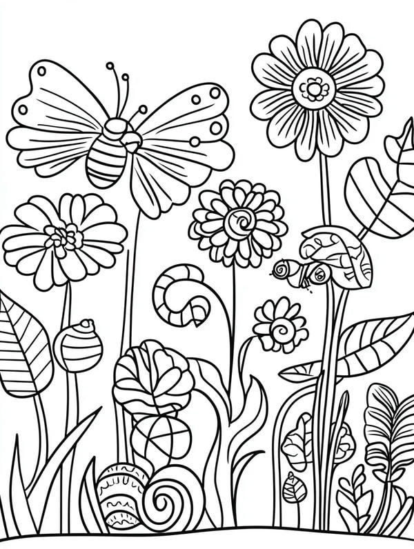 tranh tô màu vườn hoa 28