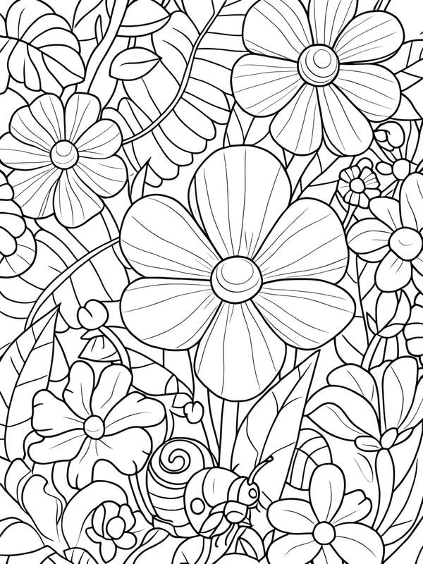 tranh tô màu vườn hoa 29