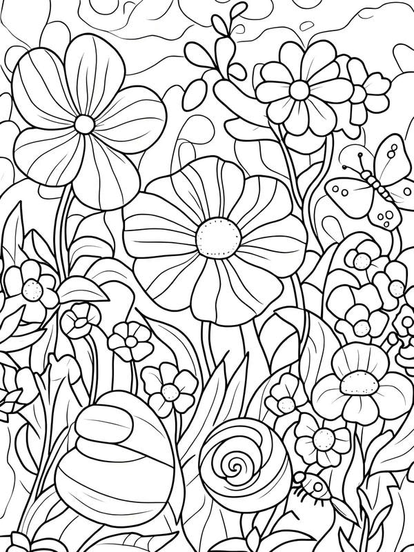 tranh tô màu vườn hoa 30