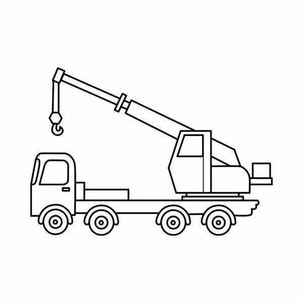 tranh tô màu xe cẩu