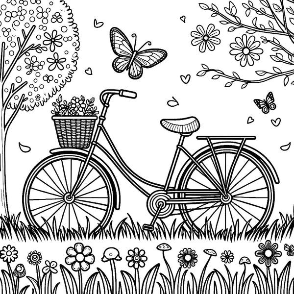 tranh tô màu xe đạp 32