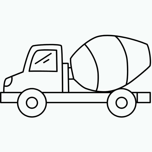 tranh tô màu xe trộn bê tông