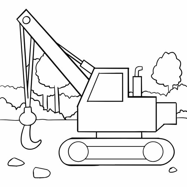 xe cần cẩu tô màu