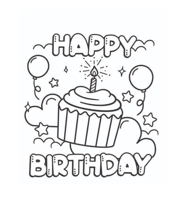 chữ happy birthday tô màu 14