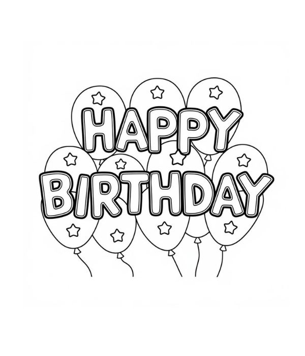 chữ happy birthday tô màu 15