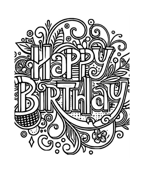 chữ happy birthday tô màu 5