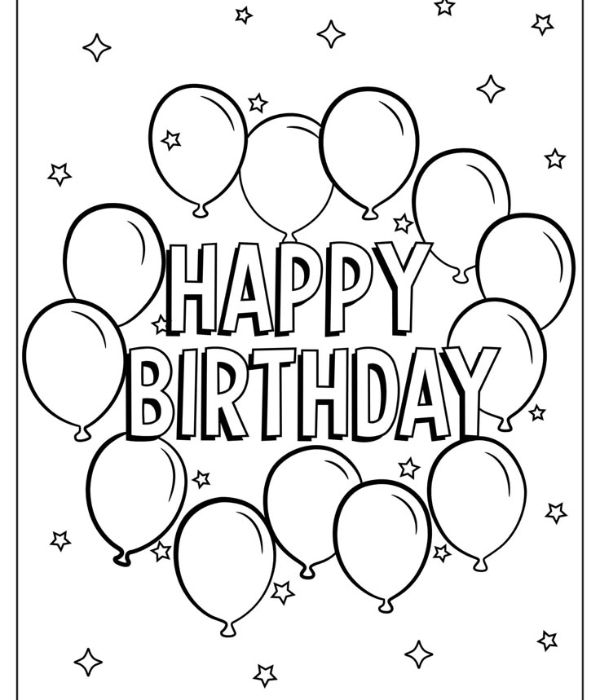 chữ happy birthday tô màu 8