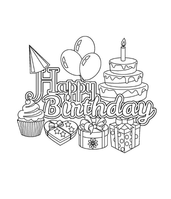 chữ happy birthday tô màu 9