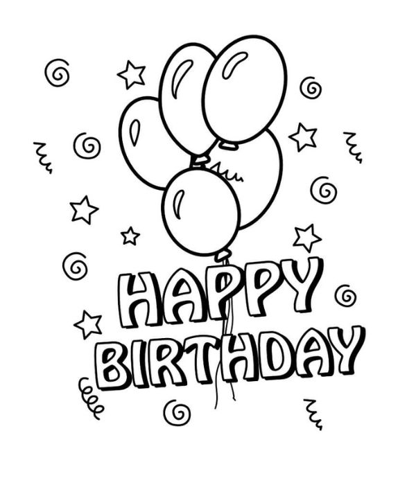 chữ happy birthday tô màu