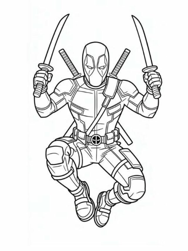 99+ Mẫu tô màu Deadpool siêu đỉnh – bé tô màu hóa thân siêu anh hùng