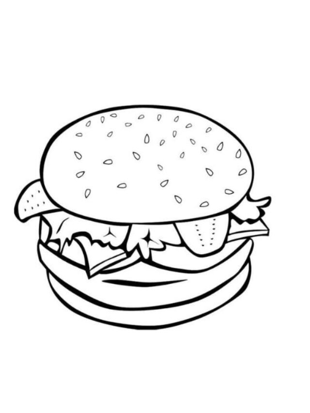 99+ Mẫu tô màu hamburger siêu xinh – bé vui học tô màu sáng tạo
