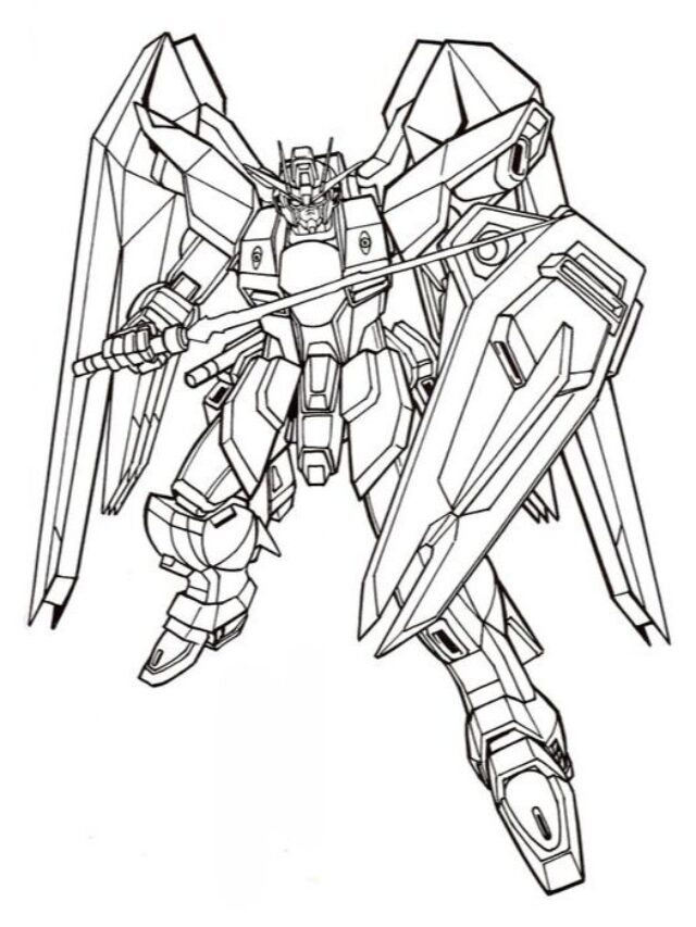 tranh tô màu gundam 21