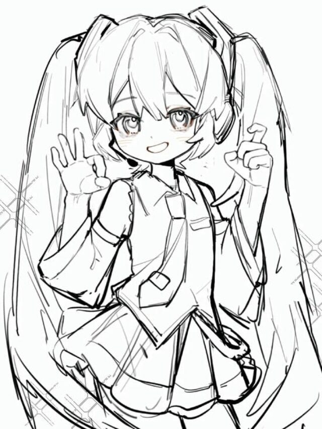 tranh tô màu miku 21