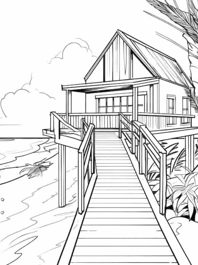 tranh tô màu nhà sàn 24