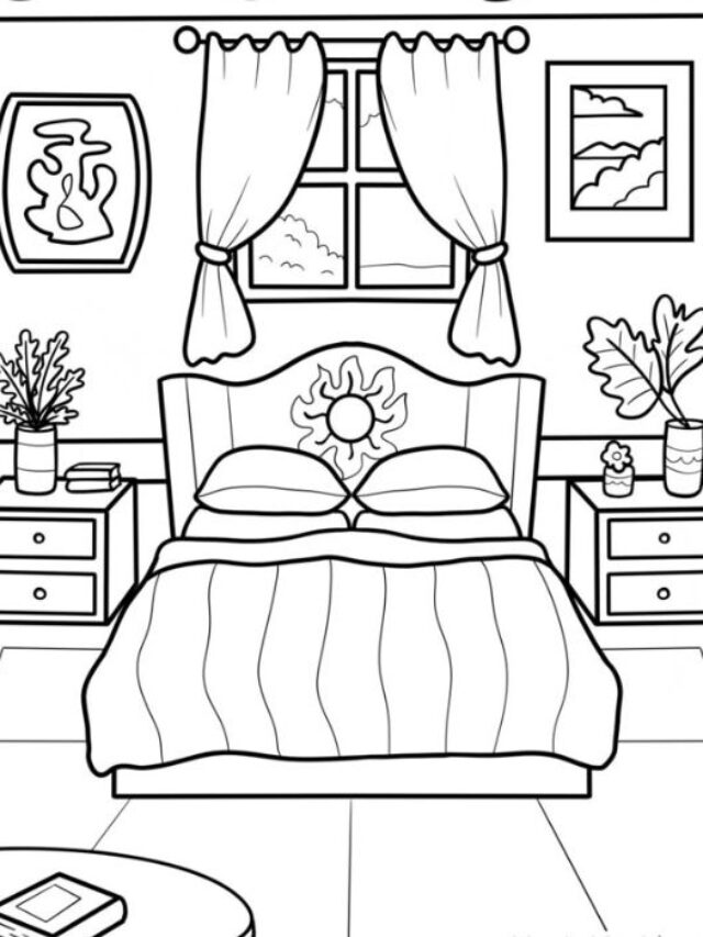tranh tô màu phòng ngủ 24