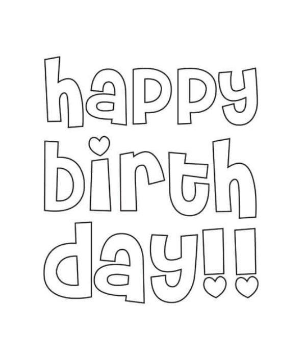 happy birthday tô màu chữ 25