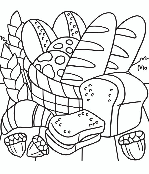 hình ảnh bánh mì tô màu