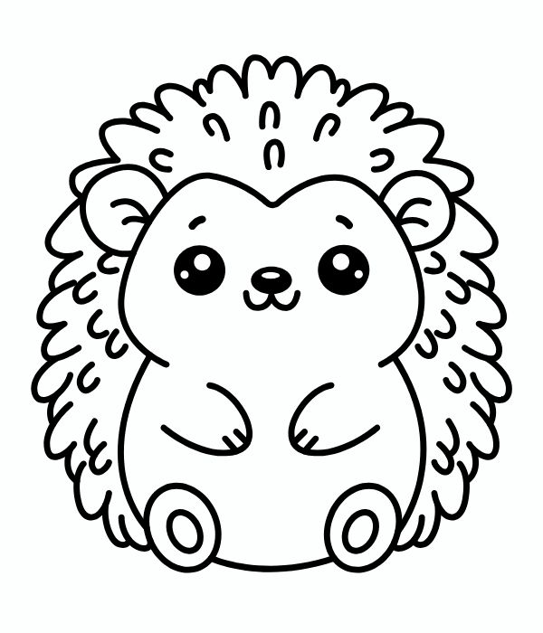 hình ảnh con nhím tô màu