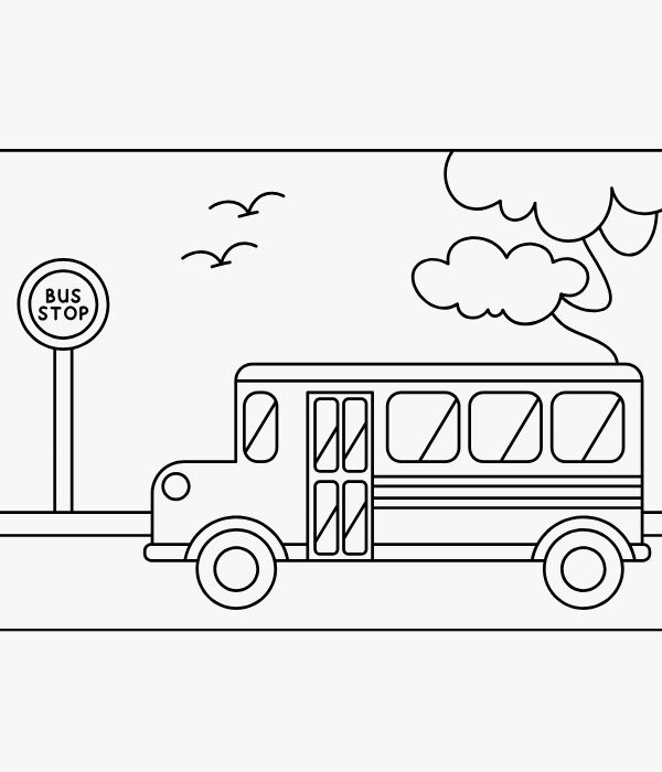 hình tô màu xe bus