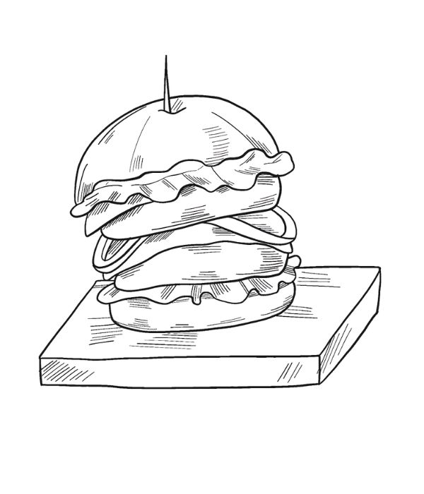 tô màu hamburger 11