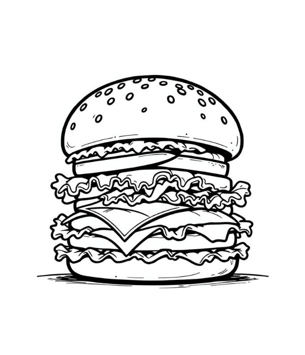 tô màu hamburger 20