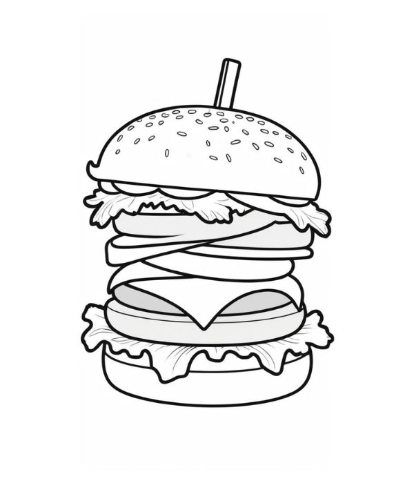 tô màu hamburger 21