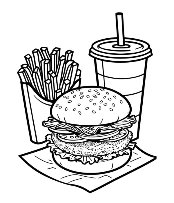 tô màu hamburger 22