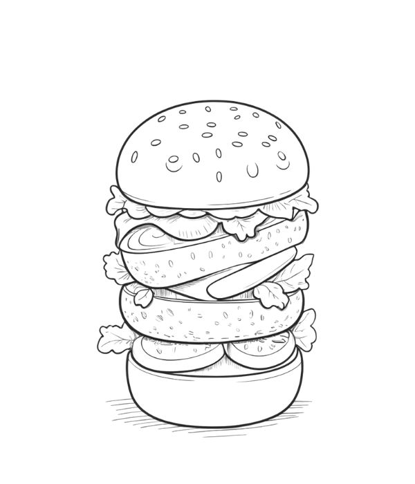 tô màu hamburger 24