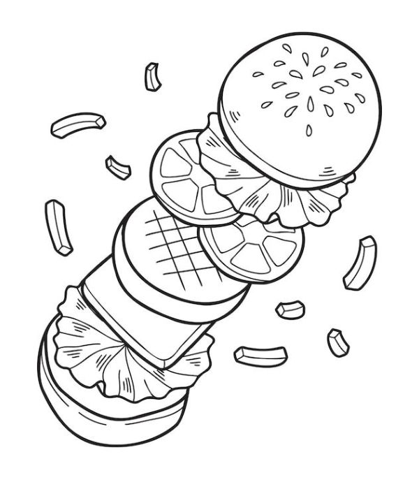 tô màu hamburger 25