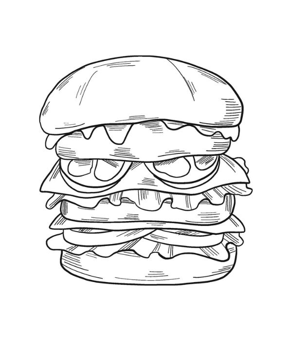 tô màu hamburger 6