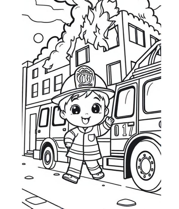 tô màu lính cứu hỏa 23