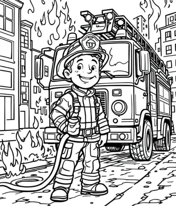 tô màu lính cứu hỏa 24